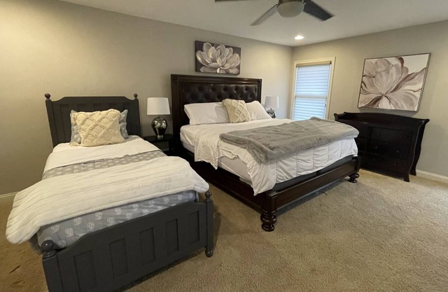 Master bedroom with lake view Fishers