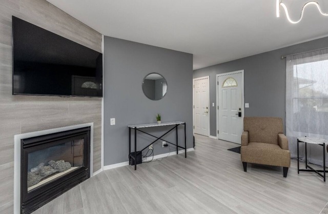 Modern and Cozy Home with Fireplace