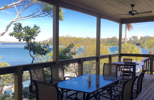 Modern Bayfront Retreat with boat dock and short walk to Beach