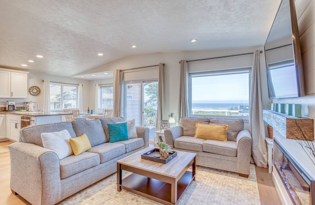 Modern Oceanview Beauty with Game Arcade located in Waldport