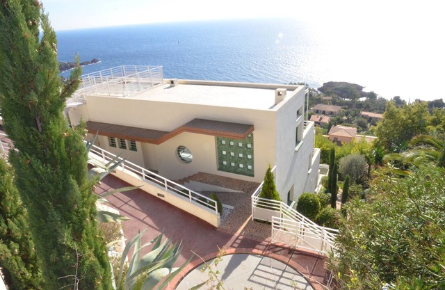 Modern villa with swimming pool and panoramic sea view