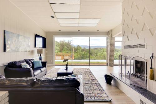 Mountain View and Fire Pit Modern Copperhill Home