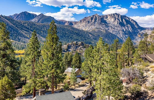 Nestled above the village of June Lake, spacious home with amazing views and