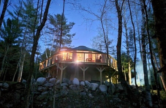 New YURT on the bank of the Penobscot river. Near Baxter & National monument