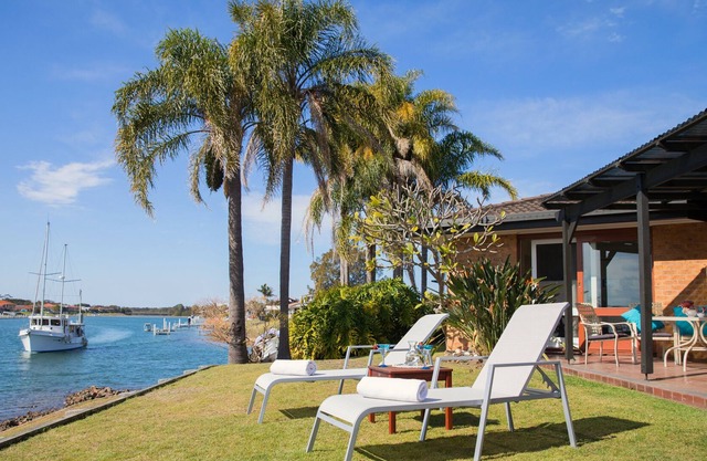 North view - waterfront home on the Port Macquarie canals with private jetty