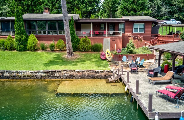 Outdoor adventure on Lake Rabun with floating, swimming, & kayaking