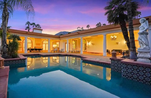 Palm Springs Luxury Tennis Estate sleeps 12 pool! luxurious, long term rentals