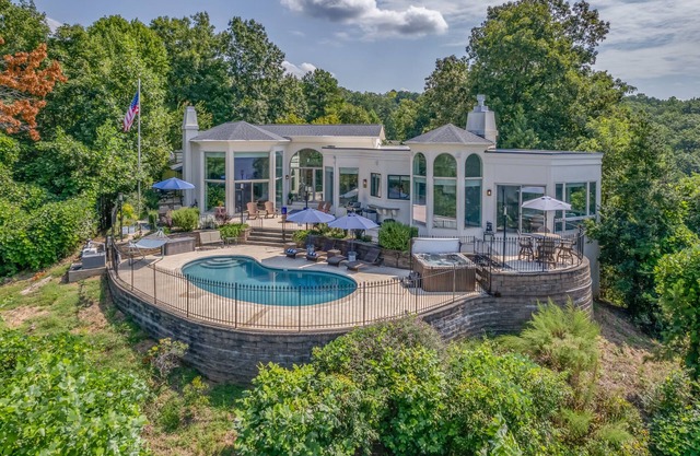 Panoramic Pool Paradise | A Luxury Retreat in Lake Lure with Boathouse and Pool