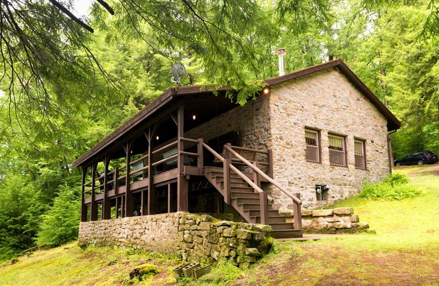 Private Riverfront Solid Stone Cottage on 18 Acres of Forestland on the Clarion