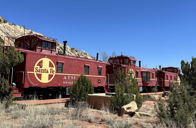 Private Villa with 3 Vintage Santa Fe Cabooses
