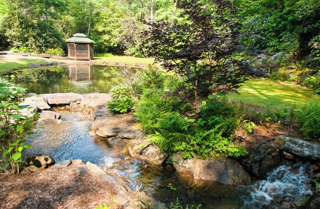 Private waterfalls, stream, pond Lake Toxaway Gorges State Park
