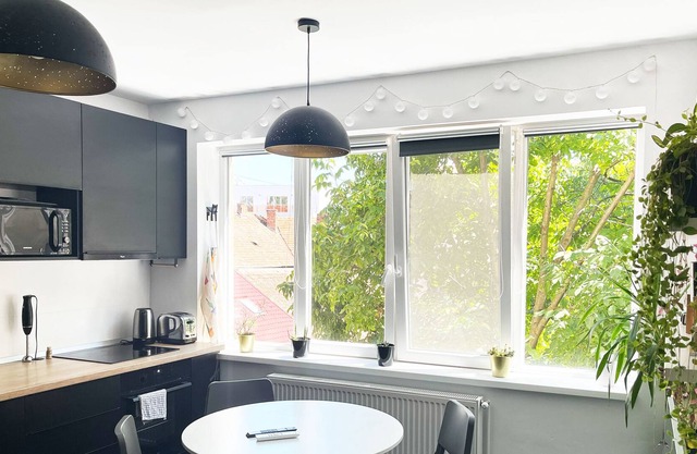 Quiet central green apartment, remote work ready