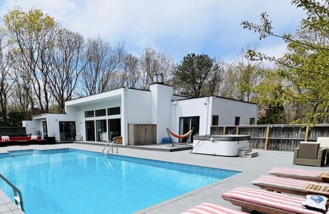 Quogue Village Luxury Modernist Hamptons Estate with saltwater pool and hottub