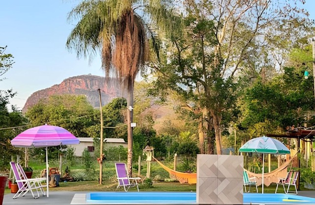 Rancho com piscina e vista para o Paxixi