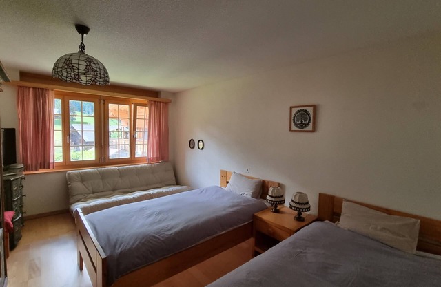Room with extra-large double-bed, cable TV, private bathroom, organic breakfast,