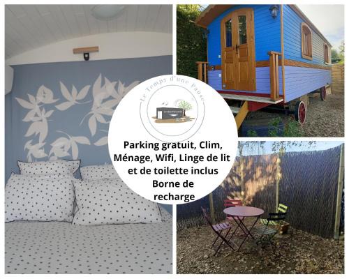 Roulotte Authentique 'Le Temps d une Pause" en face du Beaujolais - Climatisation et Borne recharge véhicule électrique