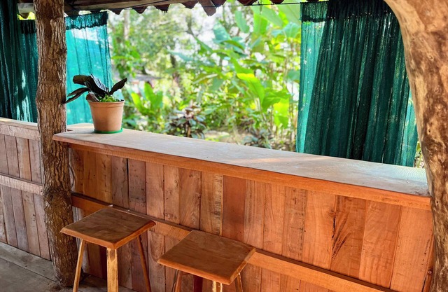 Rustic open-air cabin in nature, local BnB
