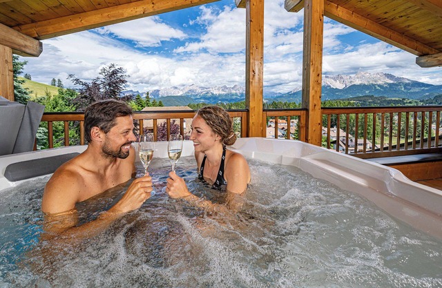 "Schlern" with Mountain View, Whirlpool, Finnish Sauna & Steam Sauna & Balcony