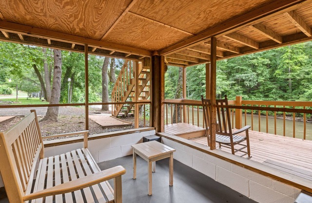 Secluded riverside cabin great for fishing with two large decks