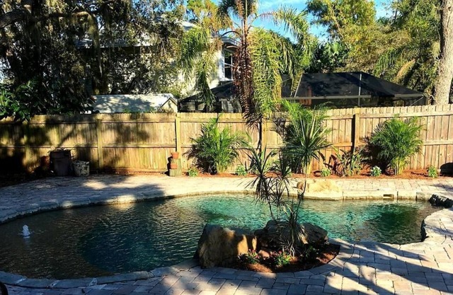 Serene and peaceful newly updated beach home with custom lagoon pool !!