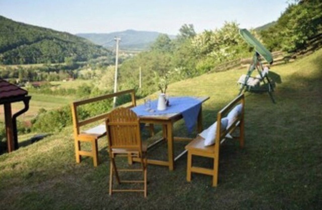 Sima's house on the slopes of Tara - view of the Drina valley