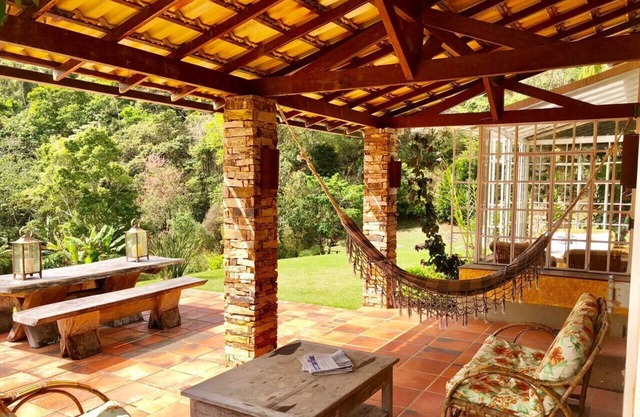 Site with natural water pool and waterfalls