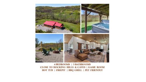 Spacious Cabin Near Hocking Hills and Caves with Hot Tub and Firepit