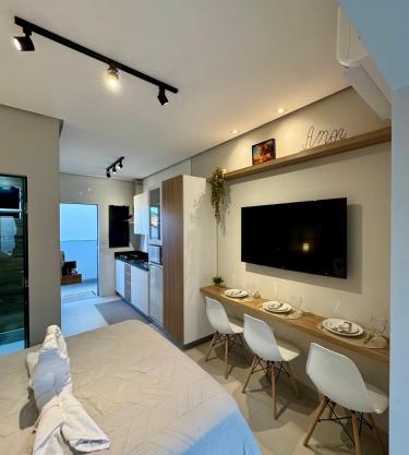 Studio1 aconchegante com garagem exclusiva e varanda