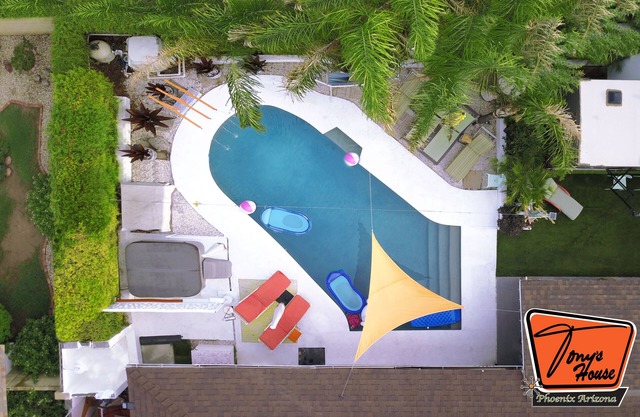 suite with kitchenette, pet friendly, clothing optional pool, in a gay hotel