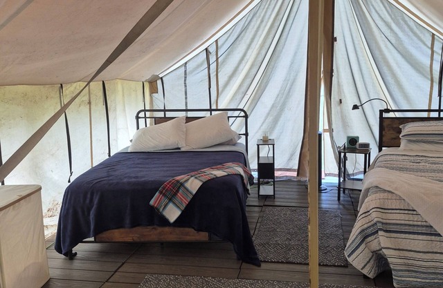Sun and Stars Family Glamping Tent in West Omaha Campground