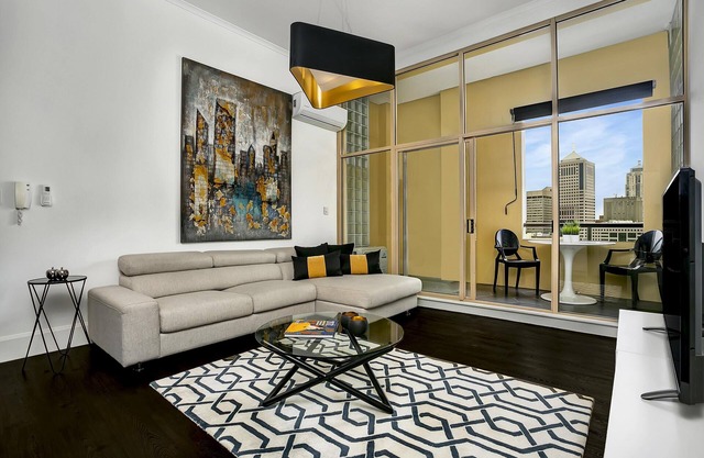 Surry Hills- SHIL5 - Campbell Street - Stylish 1BR Warehouse Apartment with Balcony City Views in The Carlisle, Surry Hills