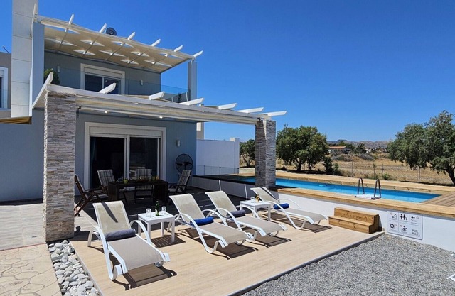 Three bedroom beach front villa just 50 steps from the beautiful sea in Gennadi