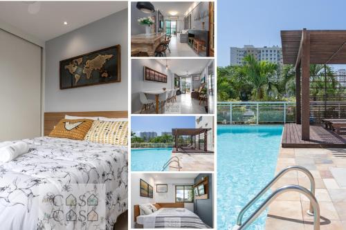 TOP 3 QUARTOS com ESTACIONAMENTO em Condomínio com PORTARIA 24h, Sauna e Parquinho Infantil - Apartamento com Ar Condicionado, SmarTV, Wi-Fi 120 mbps e Cozinha Completa