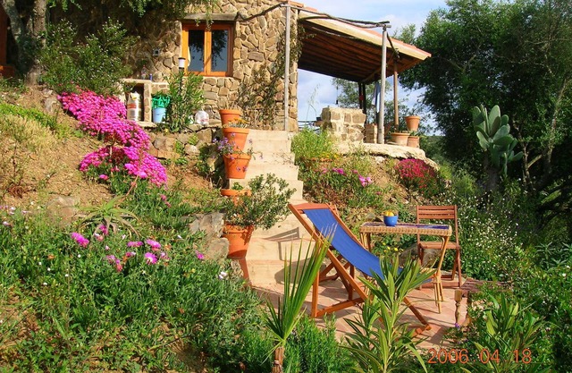 Traditional shepherd's house on the Rio Guadiana