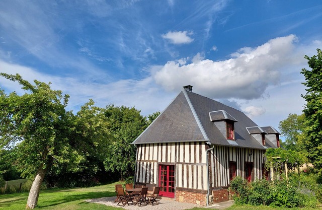 Traditional Normandy cottage in a peaceful rural setting