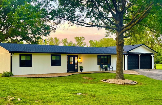 Tranquil, upscale house tucked in the woods near Perry Lake, Kansas.