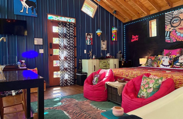 Treehouse with Wall of Windows#Love#Waterfalls#OutdoorMovieNight#TNStateParks