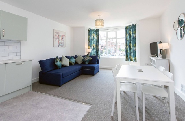 Two bedroom apartment over three floors.