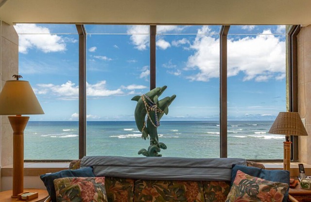 Two Bedroom Ocean Front Condo in Waialua. Awesome 180 degree view of the ocean.
