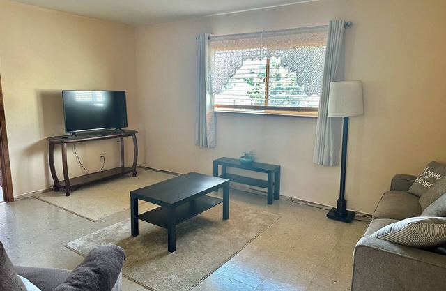 Upstairs getaway on spacious lot close to scenic Pebble Beach Drive.