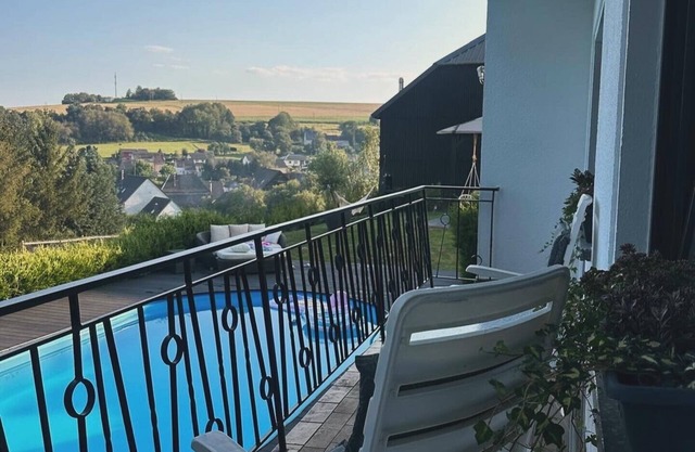 Vacation apartment with pool in the countryside, great hiking trails and ski area nearby.