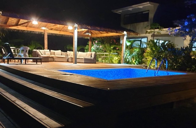 Vaniva's Villa nestled in a tropical garden oasis.