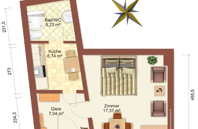 Very central apartment/150m to the large Plöner See/Fewo 1