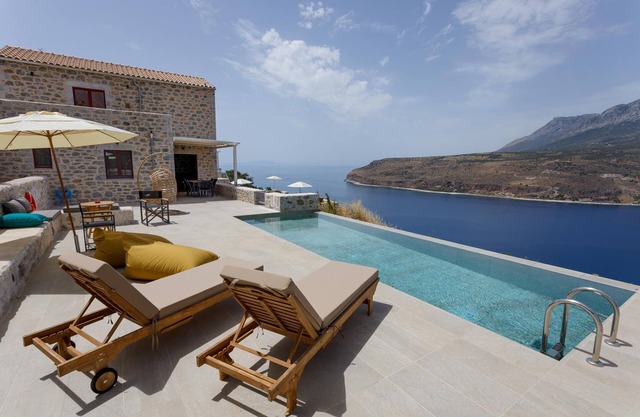 Villa ATHINA with private pool in exposed position over the sea, Peloponnese