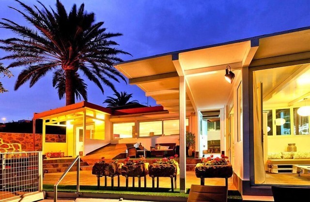 Villa with pool and extravagant architecture