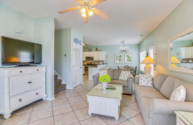 Walk to Cherry Grove Beach: Water-View Haven!