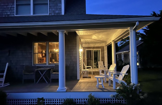 Waterfront cape style cottage on private road with private beach access