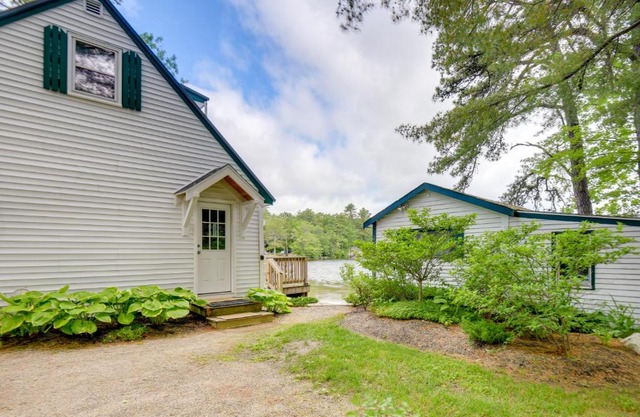 Waterfront Gray Home with Furnished Deck and Fire Pit!