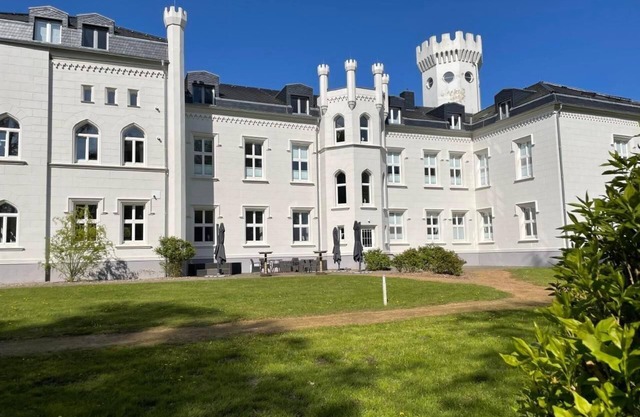White dream castle on the Baltic Sea