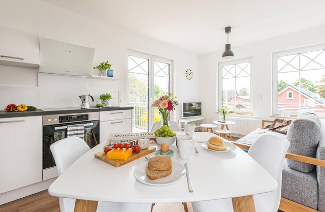 Wonderful new building in a quiet one-way street in Prerow for 2-4 persons.